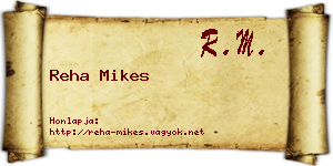 Reha Mikes névjegykártya